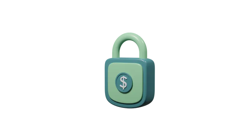 Dollar Lock  3D Icon