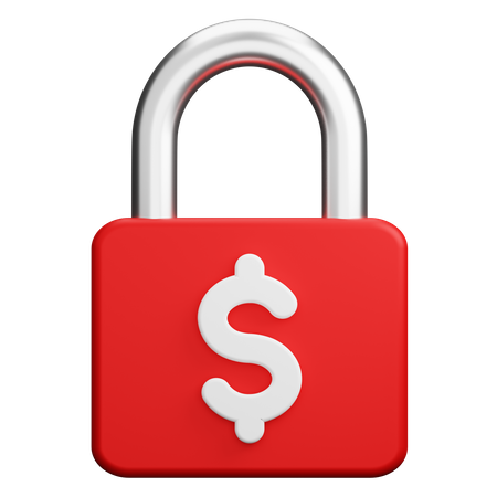 Dollar Locked Padlock  3D Icon