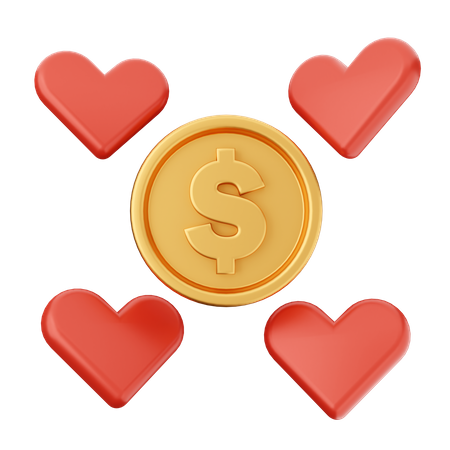 Dollar Love 3D Icon