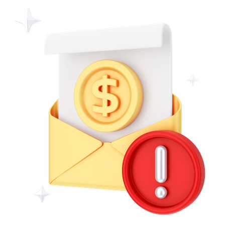 Dollar Mail Alert 3D Icon