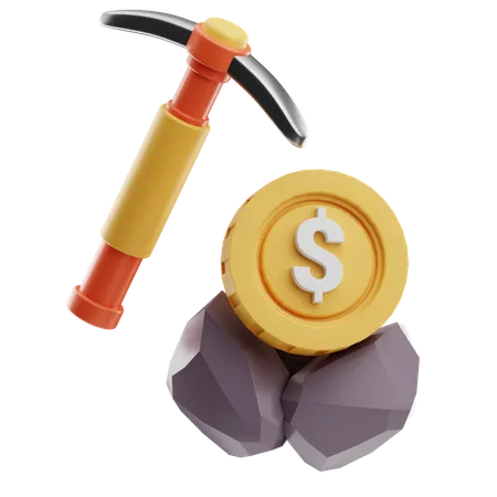 Dollar maining  3D Icon