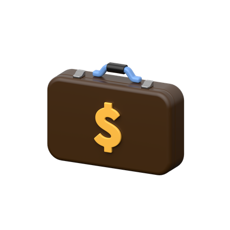 Mallette en dollars  3D Icon