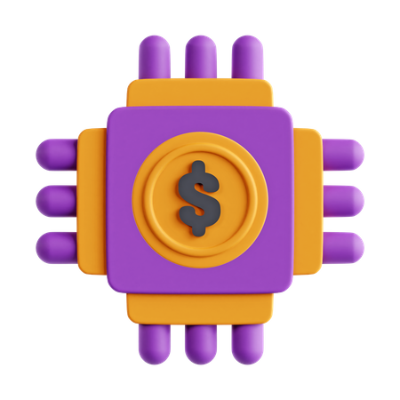 Dollar-Mikrochip  3D Icon