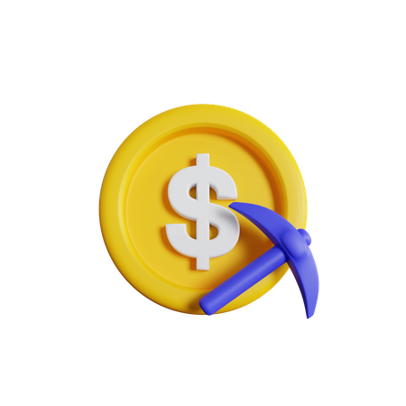 Dollar Mining  3D Icon