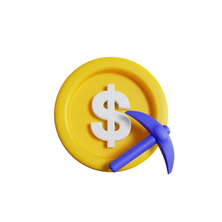 Mining Usd Money Or Coins 3D Icon