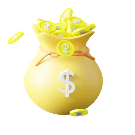 Dollar Money Bag  3D Icon