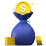 dollar cash 3d logo