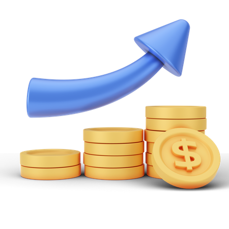 Dollar Money Increase  3D Illustration