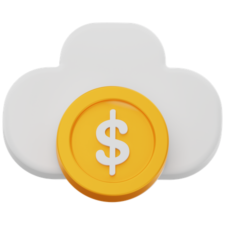 Dollarmünzenwolke  3D Icon