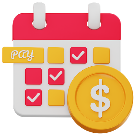 Zahlungsdatum für Dollarmünzen  3D Icon