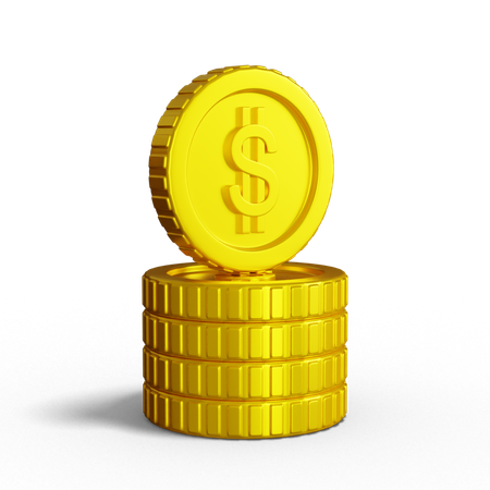 Dollar-Münzstapel  3D Illustration