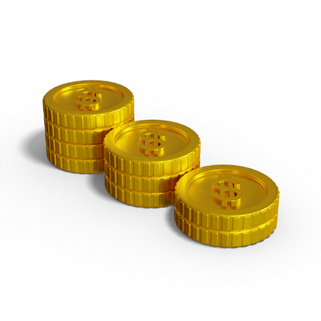 Dollar-Münzstapel  3D Illustration