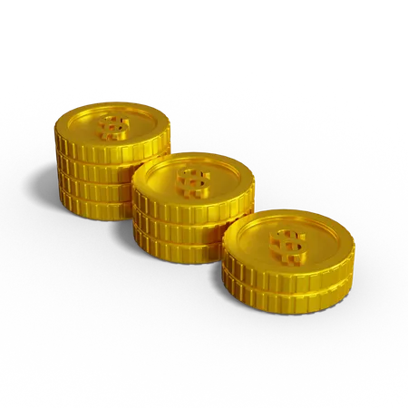 Dollar-Münzstapel  3D Illustration