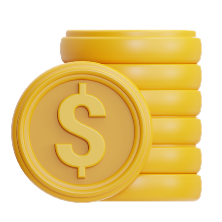 Dollar-Münzstapel  3D Icon