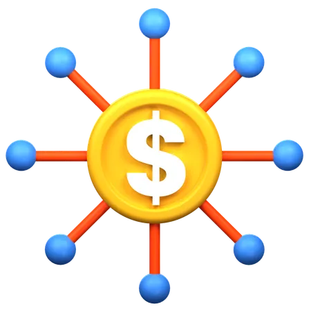 Dollar Network 3 D Icon Illustration 3D Icon