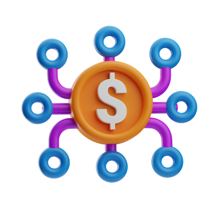 Dollar-Netzwerk  3D Icon