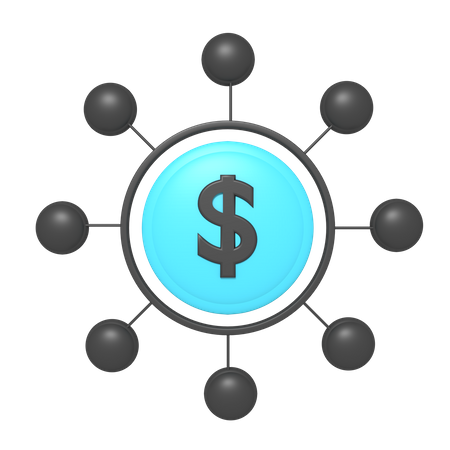 Dollar-Netzwerk  3D Icon