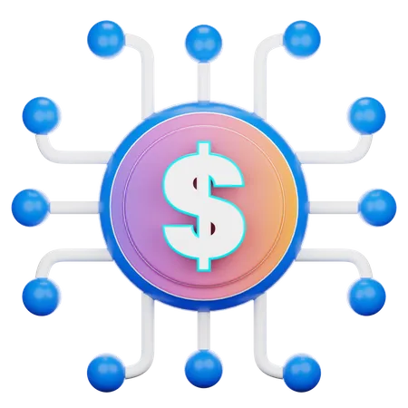 Dollar-Netzwerk  3D Icon