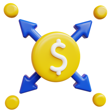 Dollar-Netzwerk  3D Icon