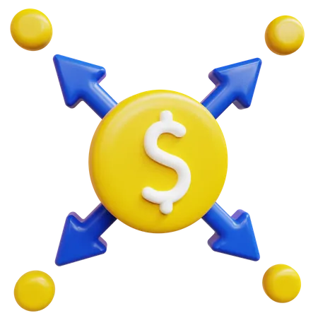 Dollar-Netzwerk  3D Icon