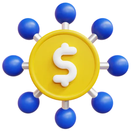 Dollar-Netzwerk  3D Icon