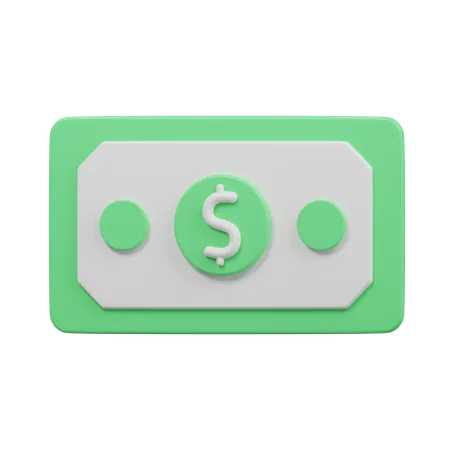 Dollar Cash Money Banknote 3 D Illustration 3D Icon
