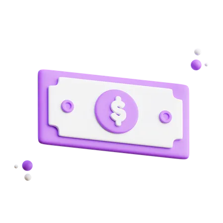 Billet d'un dollar  3D Icon
