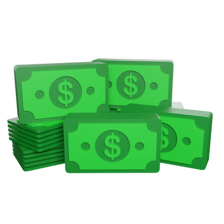 Dollar notes stack 3D Illustration