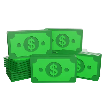 Dollar notes stack  3D Illustration
