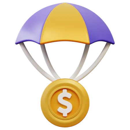 Dollar Parachute  3D Icon