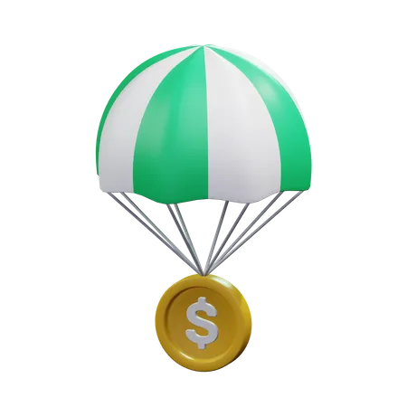 Dollar Parachute  3D Icon