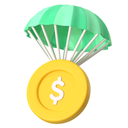 Dollar Parachute  3D Icon