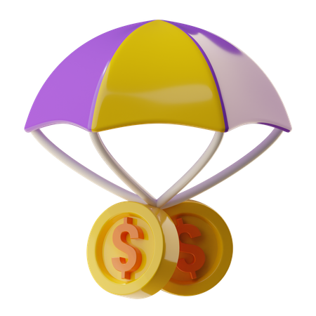 Dollar Parachute  3D Icon