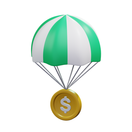 Dollar Parachute  3D Icon