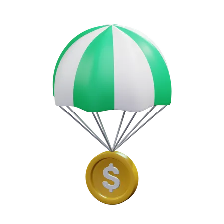 Parachute en dollars  3D Icon