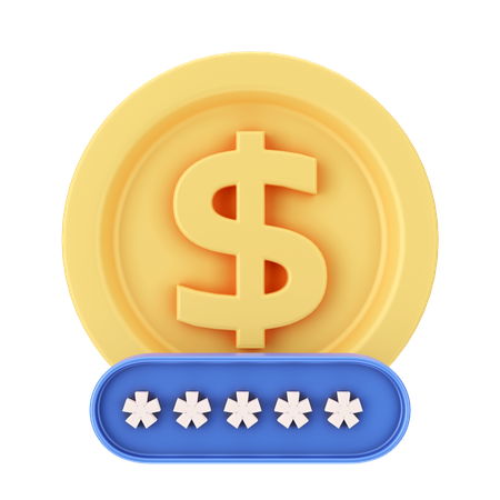 Dollar-Passwort  3D Icon