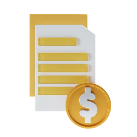 Dollar Payment File Icon 3D Icon