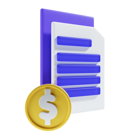 Dollar payment file  3D Icon