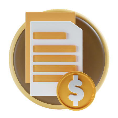 Dollar payment file  3D Icon