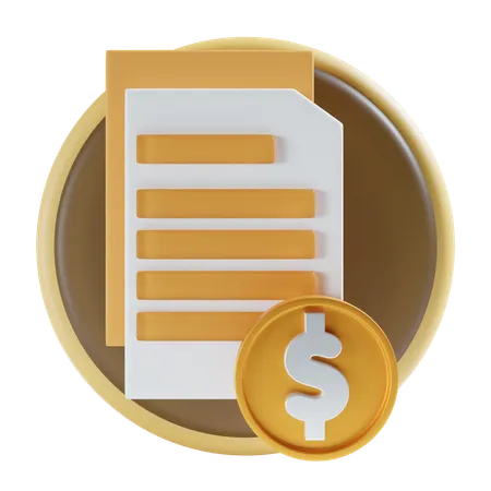 Dollar payment file  3D Icon