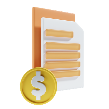 Dollar payment file  3D Icon