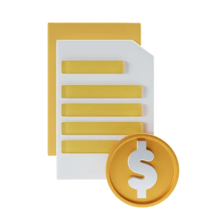 Dollar payment file  3D Icon