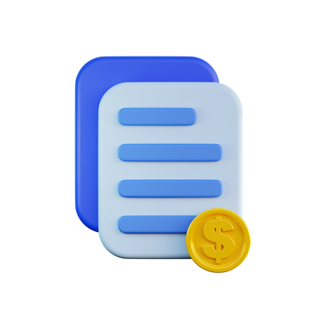 Dollar Payment Report  3D Icon