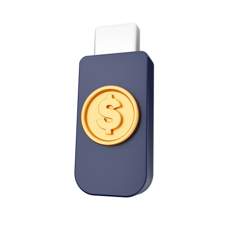 Dollar Pendrive  3D Icon
