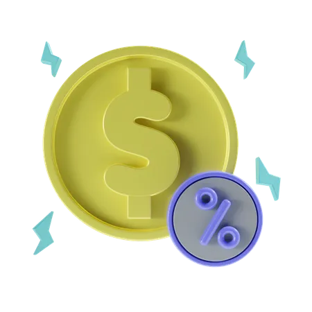 Dollar Percent  3D Icon