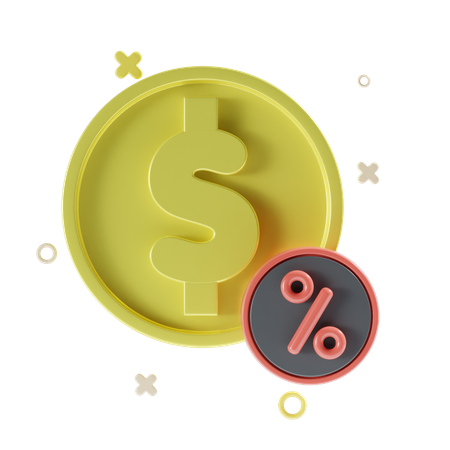 Dollar Percent  3D Icon