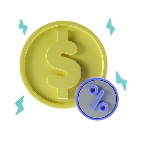 Dollar Percent  3D Icon