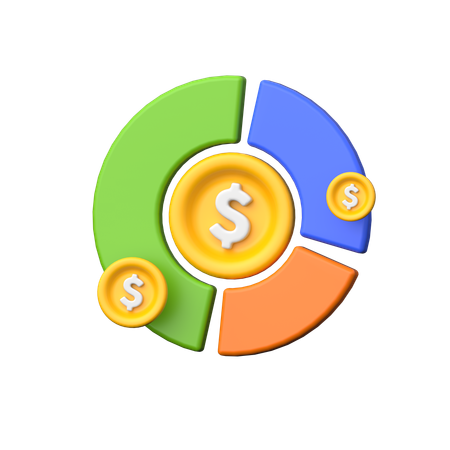 Dollar Pie Chart  3D Icon