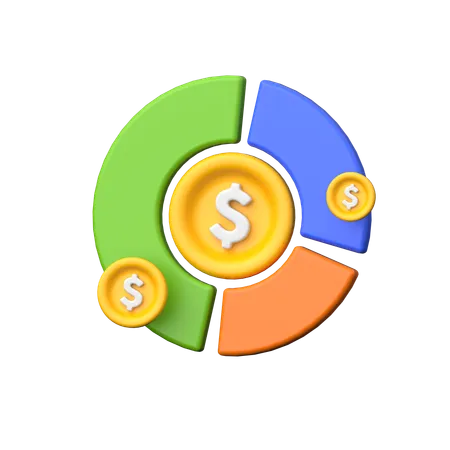 Dollar Pie Chart  3D Icon