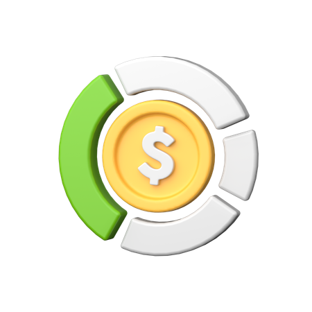 Dollar Pie Chart  3D Icon